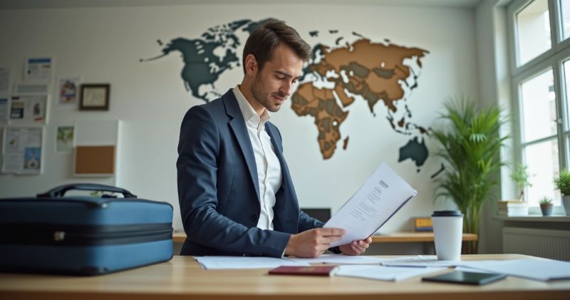 Business professionals collaborating with digital global network overlays and growth charts