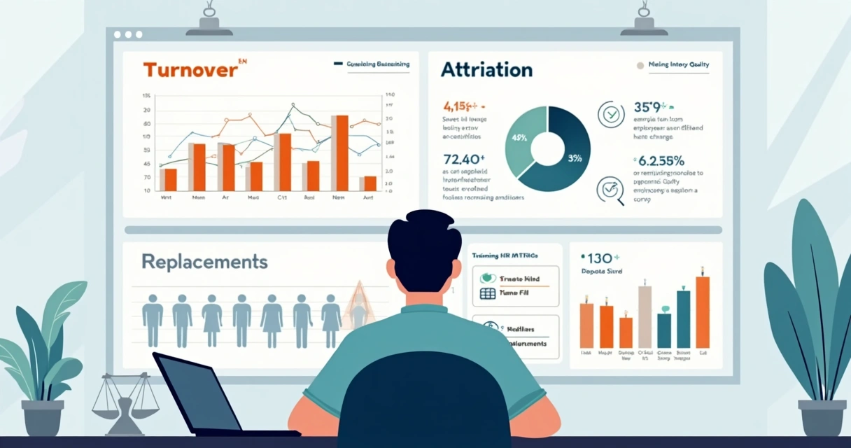 HR dashboard split between turnover and attrition analytics